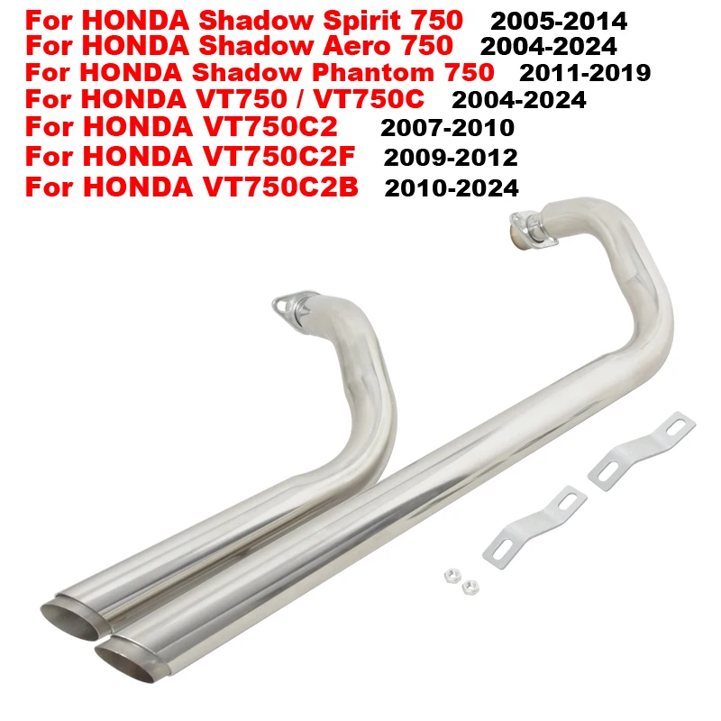 Motorfiets Uitlaat Full Link Pijp Voor Honda Shadow Spirit 750 05-14 Voor Honda Vt750/Vt750c/Vt750c2/Vt750c2f/2004-2024