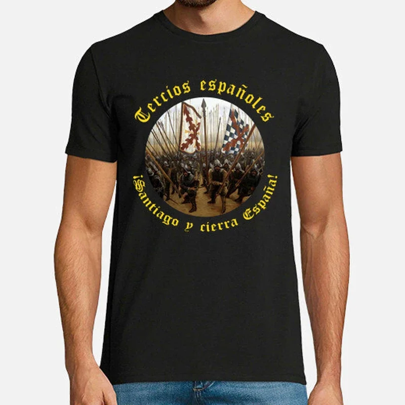 ¡Santiago, Y Cierra, España! Tercios Españoles T-Shirt Short Sleeve Casual 100% Cotton O-Neck Summer Mens T-shirt Size S-3XL