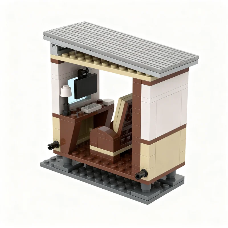 167 pz MOC Architettura Modulare Paesaggio stradale Casa Sala studio Modello Building Blocks Giocattolo Regali di Natale Idea Educazione Mattoni Bambini