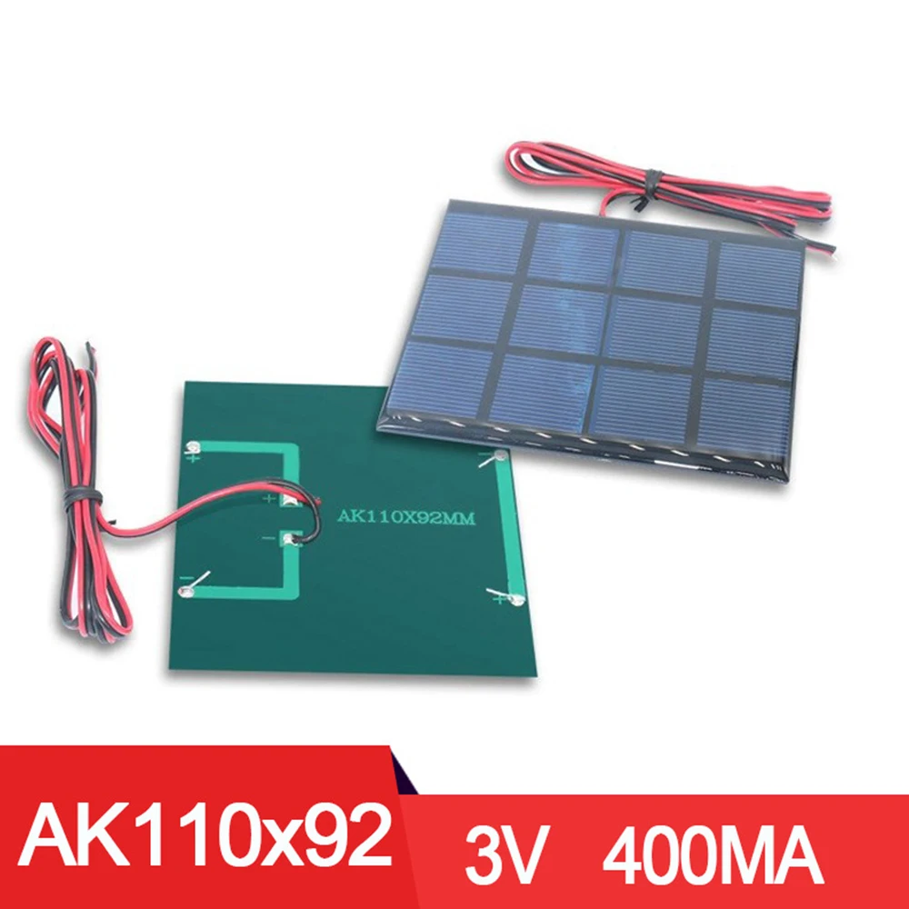 AK110 * 92 3V 400ma DIY Solar System Cell Battery Charger Solar Glue Dropping Plate with 1M Line Power Generation Board