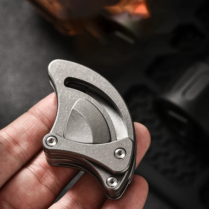 Mini faca portátil de autodefesa de titânio, faca EDC, pequena faca de arte pesada de alta qualidade de nível industrial