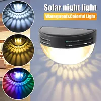 2pcs Waterproof Solar Light Semicircle Fence Wall LED Lamp Garden Stairs Balcony Solar Powered Lamps Outdoor Luminous Lights