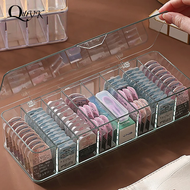 Dustproof Contacts Storage Box Transparent with Cover Disposable Contact Lenses Boxes Large-capacity Multipurpose Storage Box