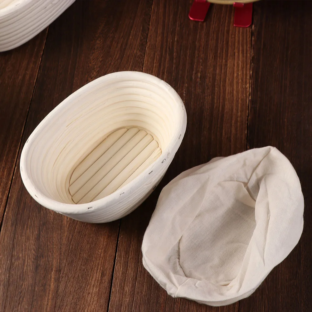 Natural Handmade Mass Proofing Baking Supplies Wicker Rattan Basket Dough Rising Banneton Brotform Liner Baskets