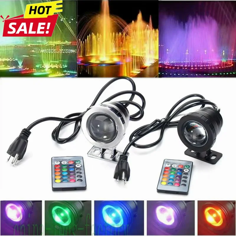 

Водонепроницаемый светодиодный прожектор RGB 20 Вт, подводный светодиодный светильник для фонтана, бассейна, аквариума, 85-265 В, вилка EU/US, уличный садовый светильник Быстрая доставка 4-6 дня Прибытие