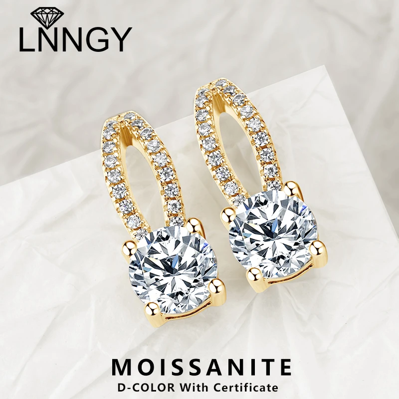 

Lnngy pendientes plata серьги из стерлингового серебра 925 пробы, сертифицированные 6,5 мм серьги-гвоздики с муассанитом для женщин, ювелирные изделия для свадебной вечеринки