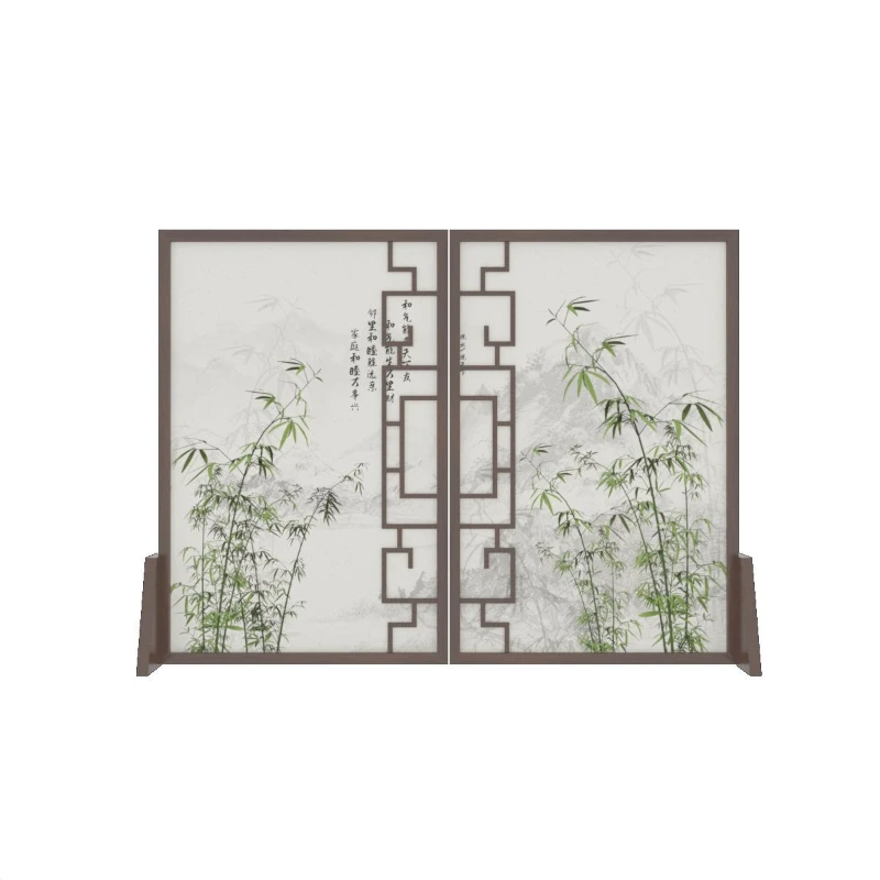 

New product New Chinese bamboo screen Office restaurant Hotel porch occlusion Movable seat screen partition