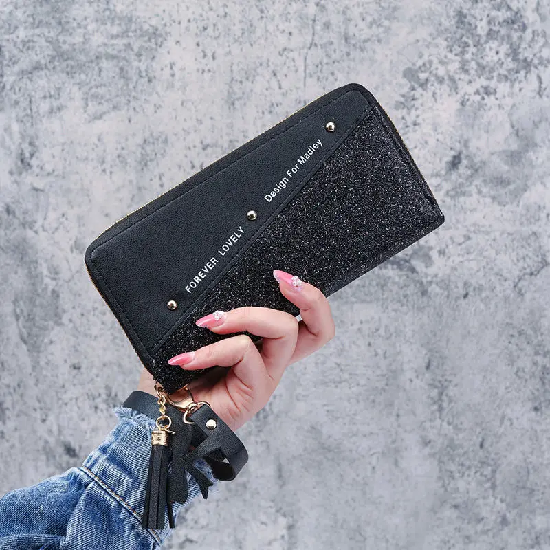 

New Women Wallets Lady Purses Wristlet Handbags Coin Purse Zipper Long Clutch Wallet Card Holder Burse Bags Billfold Dropshiping