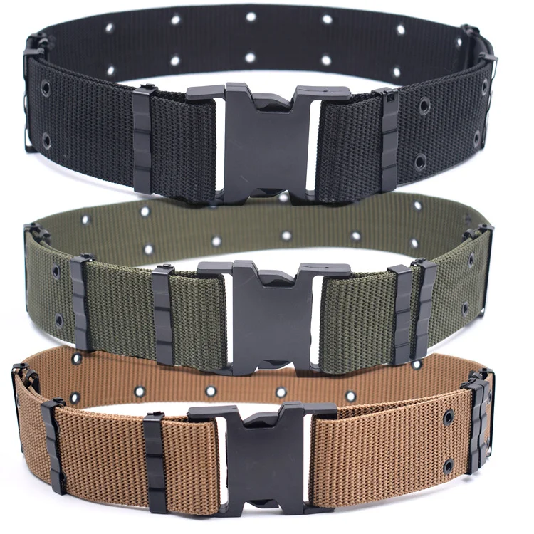 Tactical Heavy Duty Belt Metal Police Military Belt w/Quick Release Plastic Buckle Adjustable Army Outdoor Waist Support 125CM