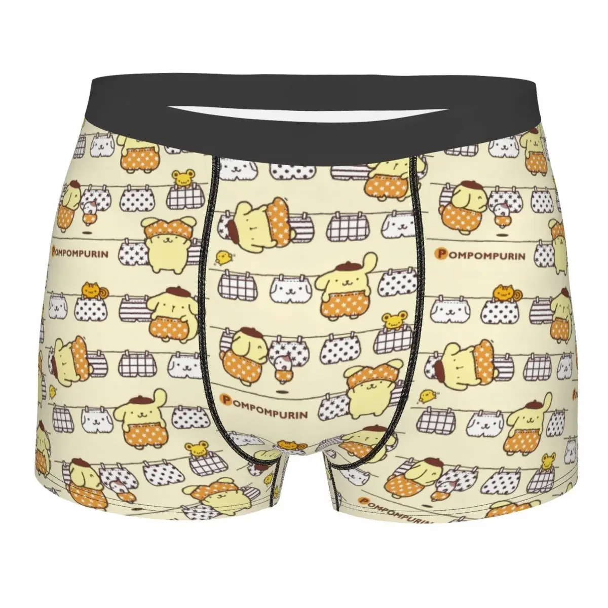 Custom Pompompurin Sanrio Cartoon Boxer Shorts For Homme 3D Print Underwear Panties Briefs Stretch Underpants