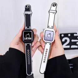 Comic Graffiti Band For Apple Watch Ultra 49mm Series 8 7 41mm 45mm 44 40 42 38 Silicone Sport Bracelet For iWatch 6 5 SE Strap