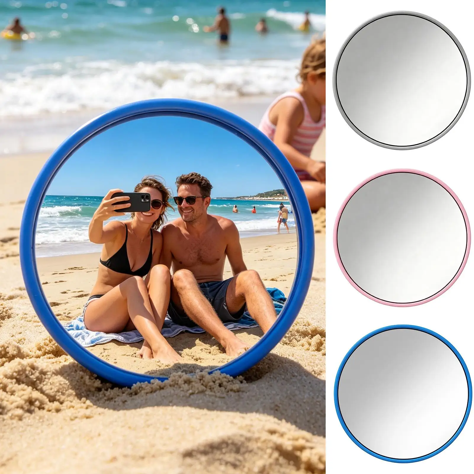 Compact Mirror 1.5x Magnification Wide Angle Convex Travel Selfie Viewfinder Pocket Mirror for Photography Selfie Daily Makeup