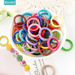 5~10pcs Colorful Metal O Ring Spring Clasp Openable Round Carabiner Keychain Clip Hook Dog Chain DIY Jewelry Buckle Connector