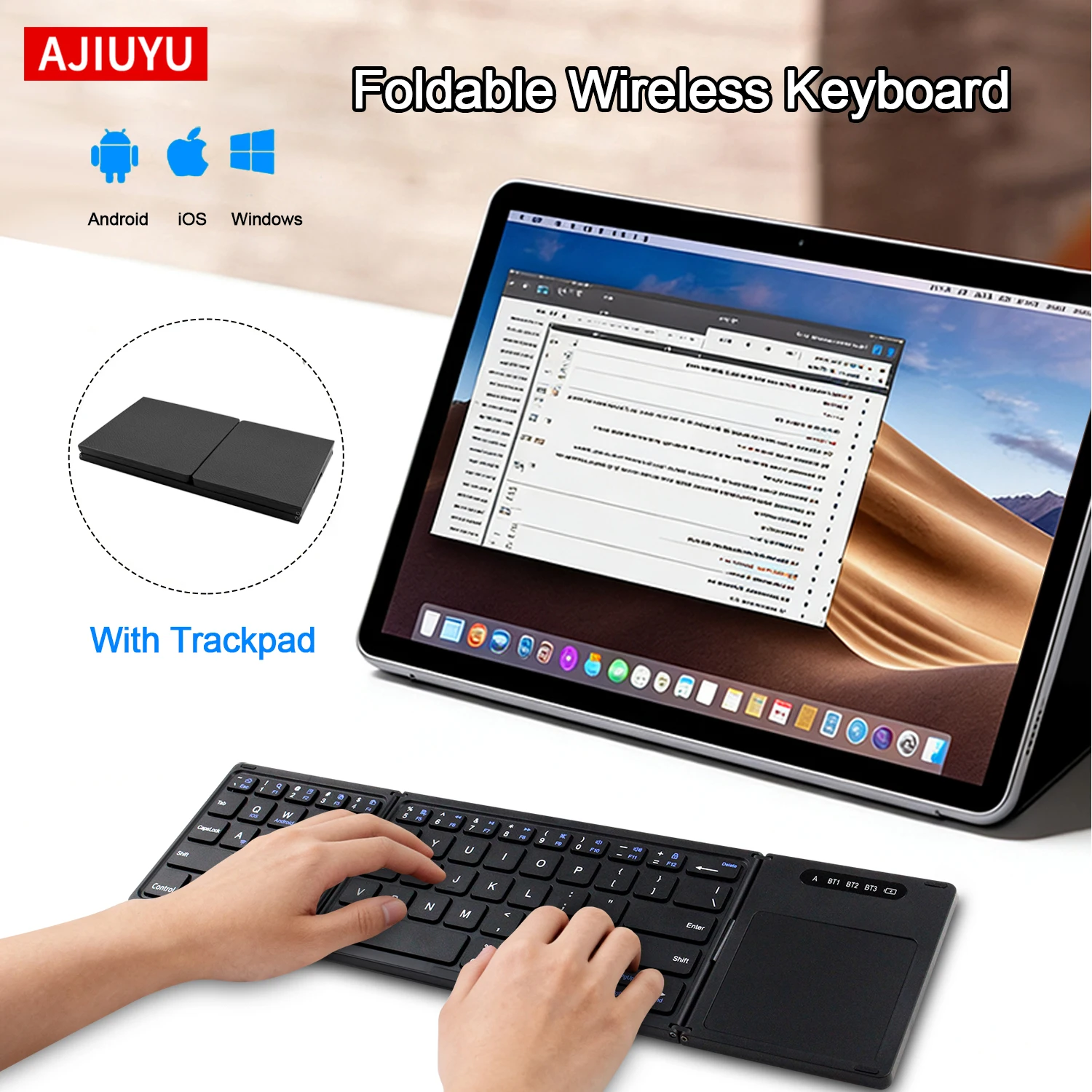 Wireless Bluetooth Foldable Mini Keyboard With Touchpad For Phone iPad Tablet Laptop Folding Keyboard for Android iOS Windows