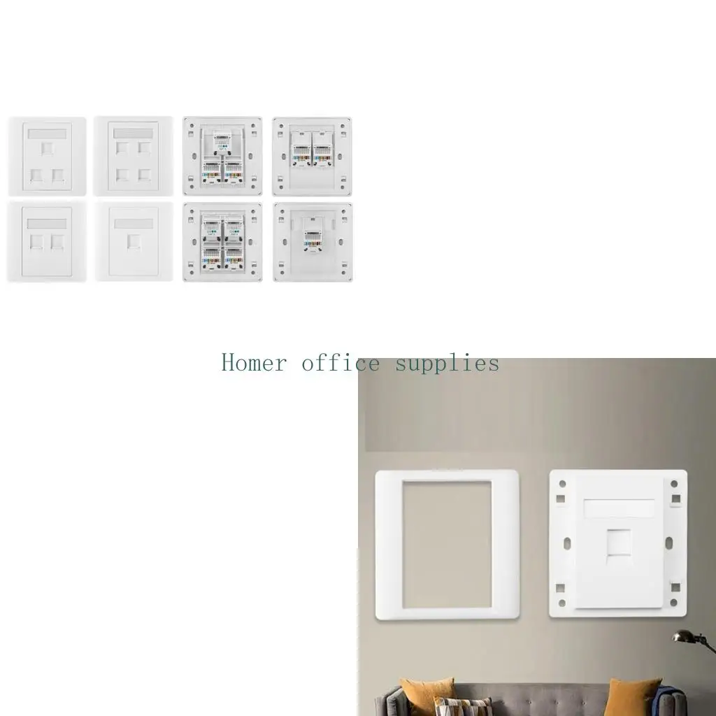 K43B Universal 86 Type Internet Wall Plate with Multiple Port Option Wall Panel Modular for Home & Office Wiring Needs