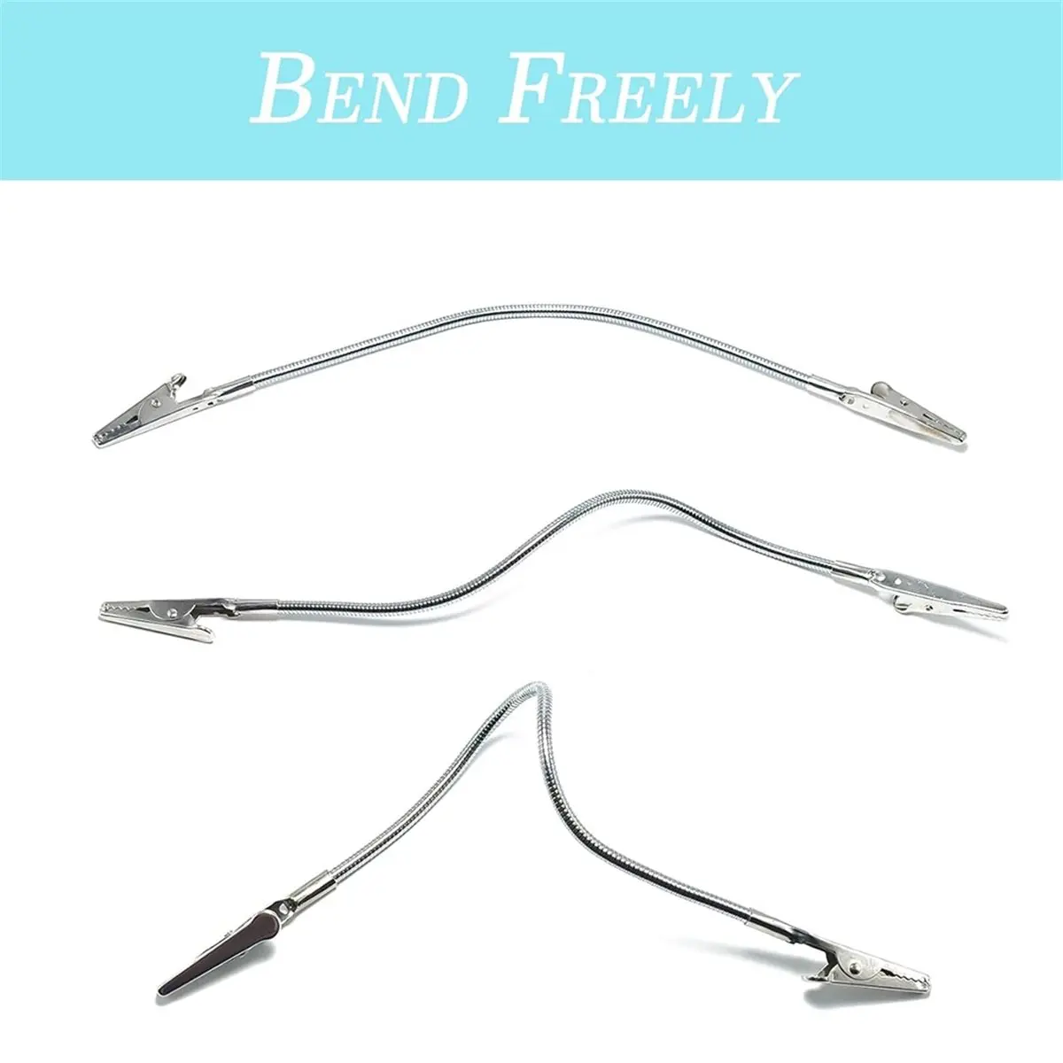 Eco-friendly 10pcs Double-Ended Alligator Clips Bendable Double-Sided Clips for Photos, Crafts, DIY, Memo Cards (11inch/28cm)