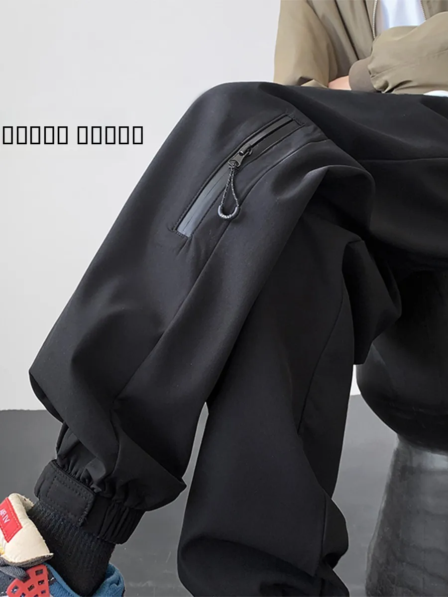 

Thiened Fce Waterproof Men's Winter Casual Trousers Loose Fit Sports Leisure Pants for Climbing Trousers Loose Waist