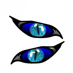 Personality Car Sticker Yellow Red Blue Evil Eye Zombie Sunscreen Waterproof Decal for Rear View Mirror,13cm*5cm