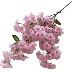 One Silk Artificial Cherry Blossom Branch Fake Sakura Flower Stem More Flower Heads 6 Colors for Wedding Sakura Tree Decoration