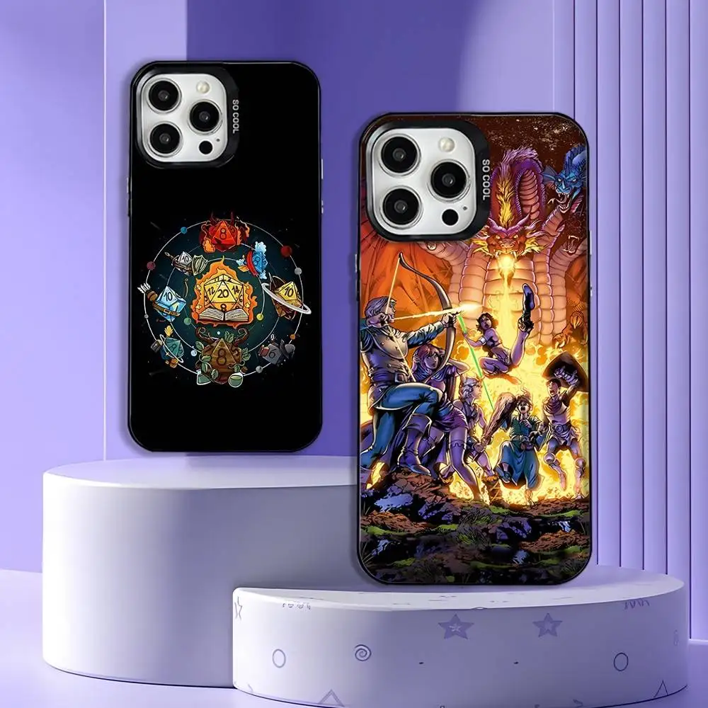 

Game D-Dungeons D-Dragons D-DND Phone Case For iPhone 17,16,15,14,13,12,11,Pro,Max,Plus,E,Air,Mini Black Tpu Cover