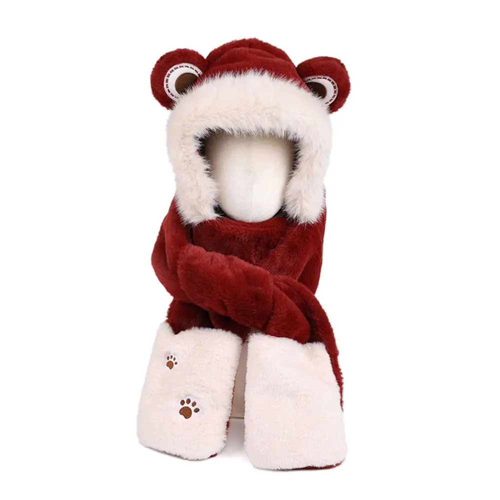 أزياء الشتاء بالاكلافا قطعة واحدة مقنعين قبعة وشاح قبعة الشتاء اكسسوارات سميكة قبعة تزلج للنساء