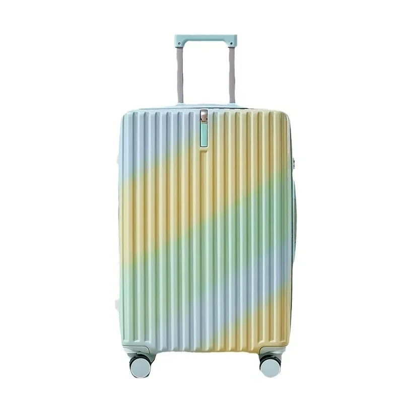 Gradient Color Suitcase with USB Charging Port,Cup Holder & Phone Stand - Durable ABS+PC Shell,Telescopic Handle,Rotating Wheels