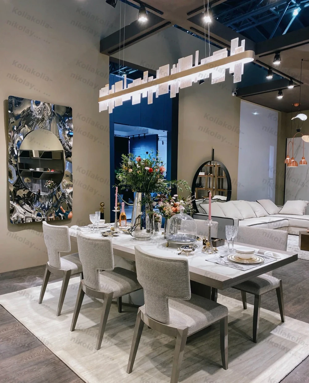 Elevate Your Dinning Room With Our Luxury Natural Marble Chandelier High-end Alabaster Pendant Light 60-180cm Dimming Function