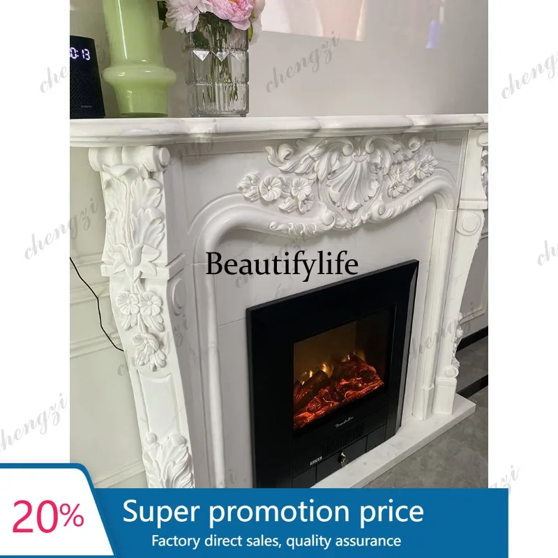 PPP Marble carved fireplace, French relief, European sculpture decorative cabinet, white marble stone fireplace