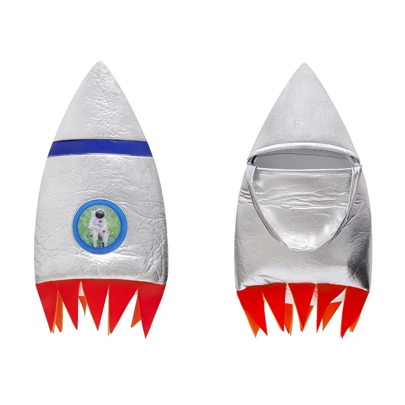 CGMGTSN-Macacão Spaceman Prata para Meninos, Traje e Bolsa de Astronauta para Crianças, Halloween Cosplay, Festa de Carnaval Infantil, Vestido Extravagante