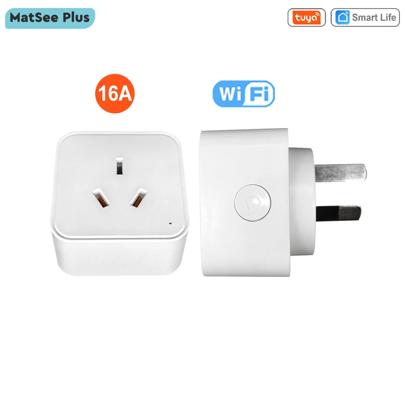 AU New Zealand Plug Tuya Smart WiFi 16A APP Monitor Power Consumption Timing Remote Control ON OFF Works with Google Home Alexa