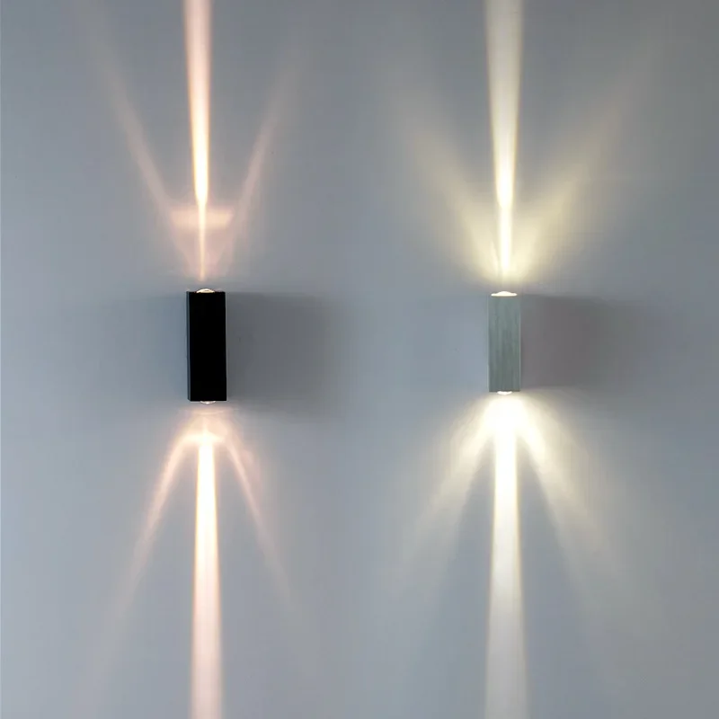 في الهواء الطلق مصباح الجدار مقاوم للماء 6 واط أضواء الجدار الألومنيوم فناء الشرفة حديقة أضواء صعودا وهبوطا أضواء الجدار Led #1