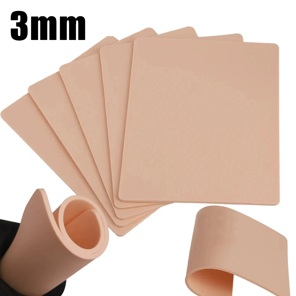 1/3/5/8/10/15PCS Tattoo Practice Skin 3MM Thick Blank Double Sides Silicone Fake Skin Beginner Practice Skin Accessories