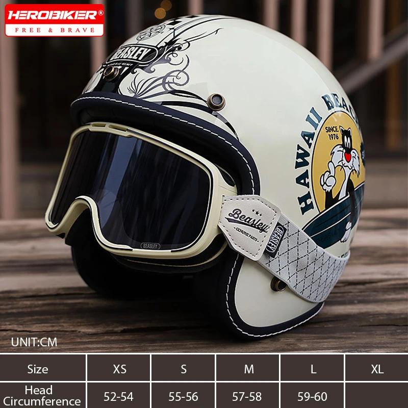 

Open Face Motorcycle Helmet Men Women DOT Certification Retro Classic Casco Moto Motorbike Riding Helmet Motorcycle Accessories