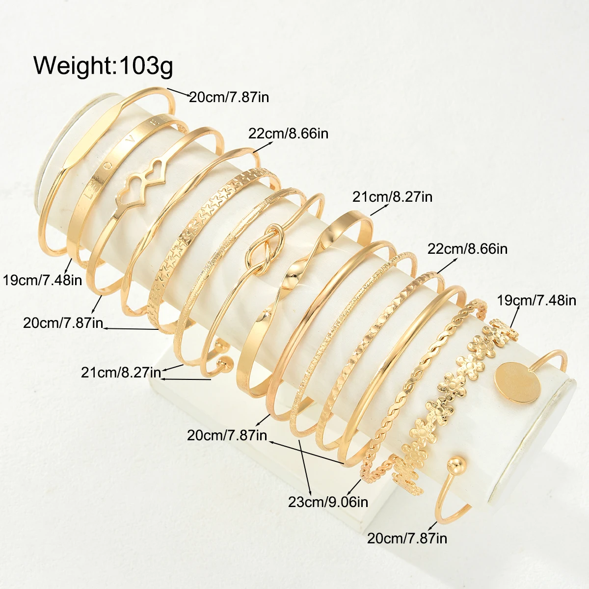 15 stks Boheemse Punk Hart Bloem Armbanden Set voor Vrouwen Elegant Minimalistisch Geometrisch Patroon Ontwerp Manchet Armbanden Pols Sieraden