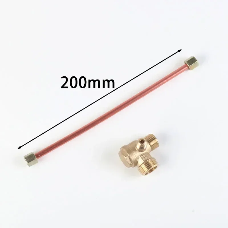 200/400/600mm Aluminum Air Compressor Exhaust Tube With 3 Port Zinc Alloy Check Valve For Air Compressor Parts