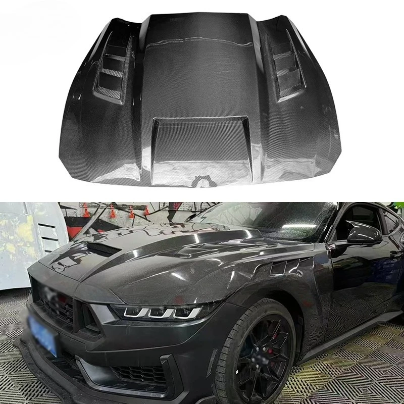 

Suitable For 2024 + Ford Mustang Carbon Fiber Cover TF Hood Retrofit Cover Enclosure