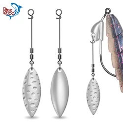Rosewood Brass Sliver Willow Colorado Spinner Blade With Swivel For Offset Hook Hard Bait Spoons Umbrella Rig DIY Fishing Tackle
