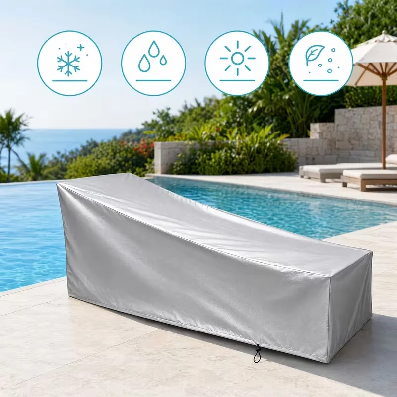 Oxford Cloth Outdoor Leisure Chair Outdoor Garden Sunbathing Terrace Outdoor Leisure Chair Protective Cover Sunbathing Lounger