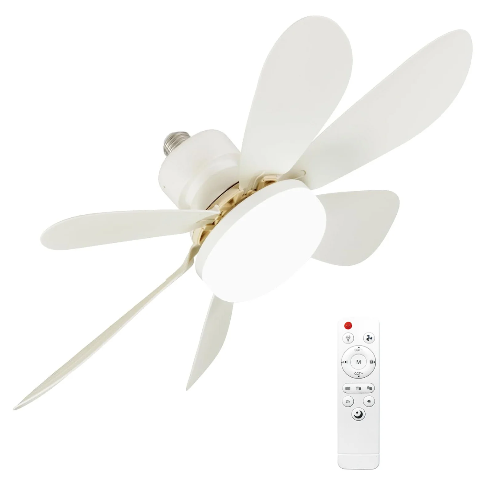 40W 6 Blades LED Fan Lights Modern Ceiling Fan with Light E27 Base 20.5 Inch Remote Control LED Fan Lighting AC85-265V Dimmable