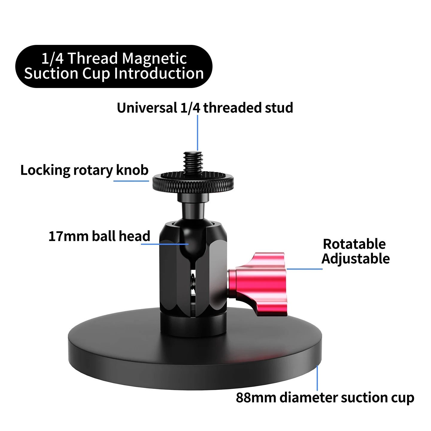 Magnetische Saughalterung für DJI Osmo Pocket 4 Pro Gimbal Aluminium-Käfig Magnetbasis 360° ° Kugelkopf für Metall-Oberflächenhalterung – Detail 20