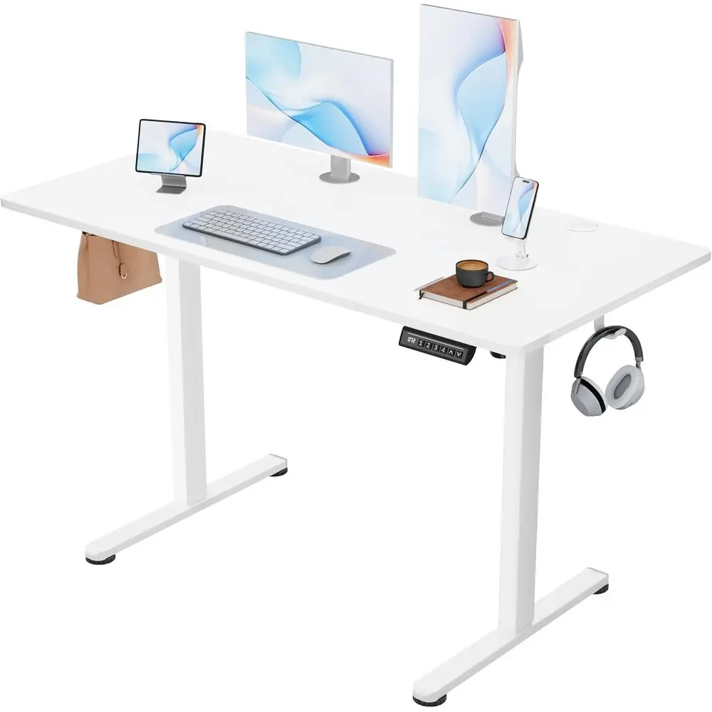 

Electric Standing Desk, 45 x 24 Inches Sit Stand up Desk, Sit Stand Height Adjustable Home Oice Desk with 4 Height Position Memo