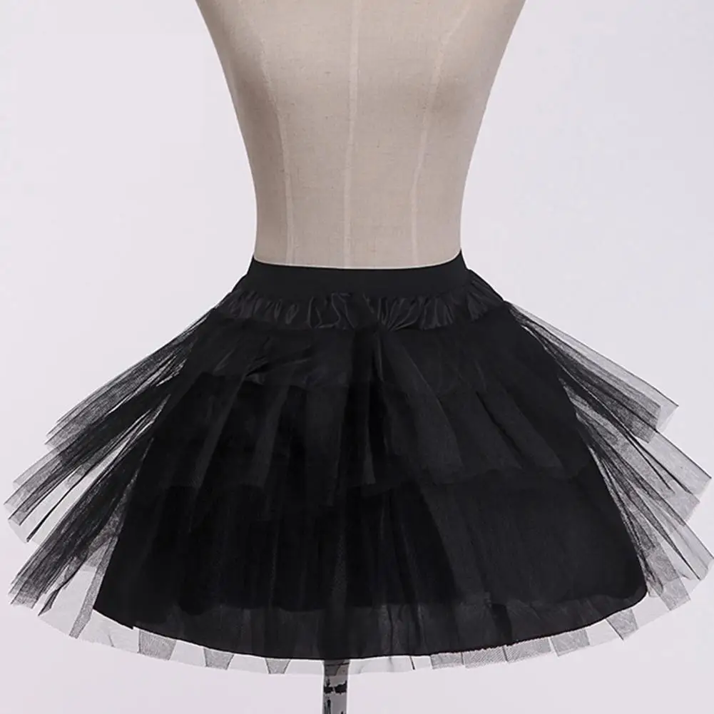 Skirt Bustle High Waist Petticoat Three-Dimensional Tailoring Light Tulle Wide Elastic Waistband Women Tulle Petticoat