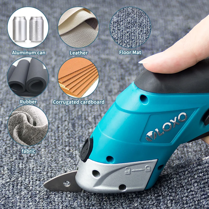 Forbici elettriche a batteria per l'intaglio di tessuti