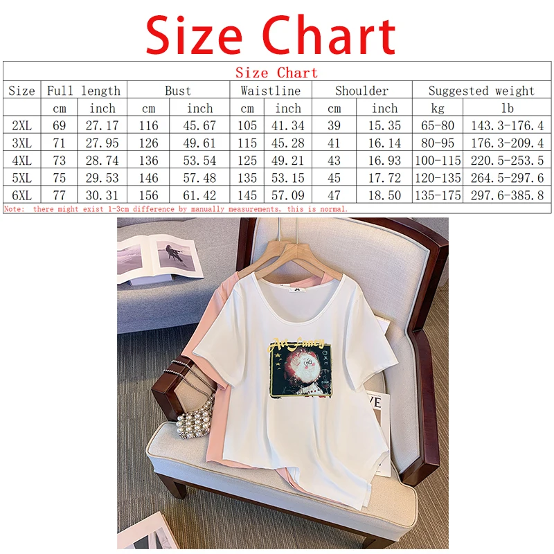 تي شيرت نسائي بأكمام قصيرة ، ملابس نسائية أساسية بسيطة ، متوسطة وطويلة ، عصرية ومتعددة الاستخدامات ، سمينة ، مقاس كبير ، 60-: