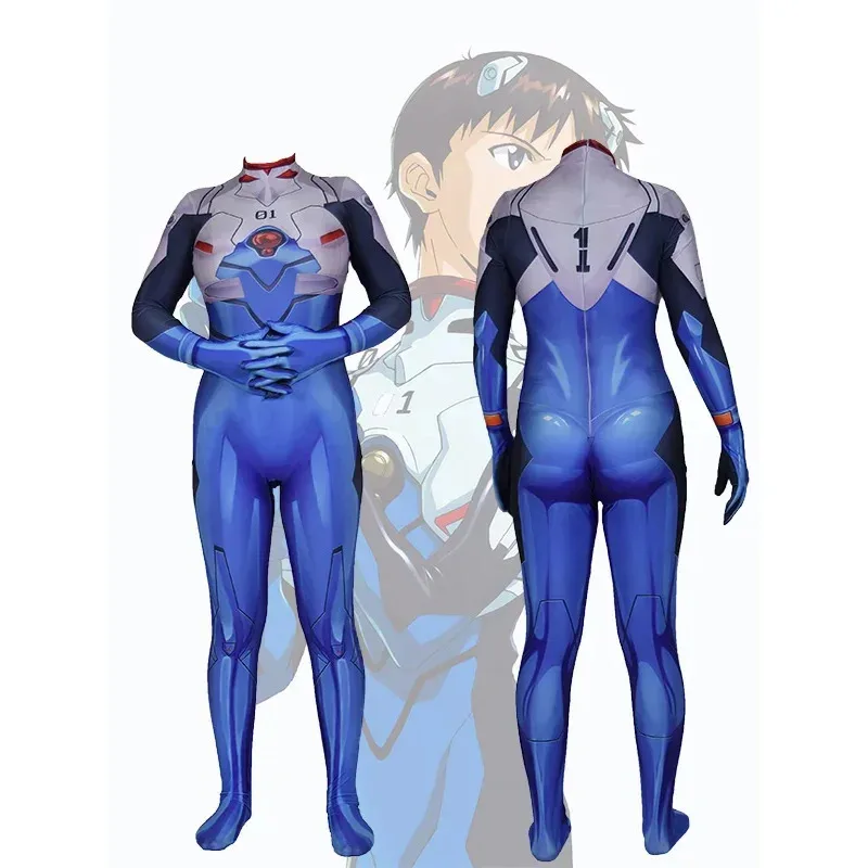 Nuovo ★   Ikari Costume Cosplay Halloween Ragazzi Uomo Tuta Shinji Plugsuit Supereroe Catsuit Zentai Abiti Adulti K ★   2025 qi ☆