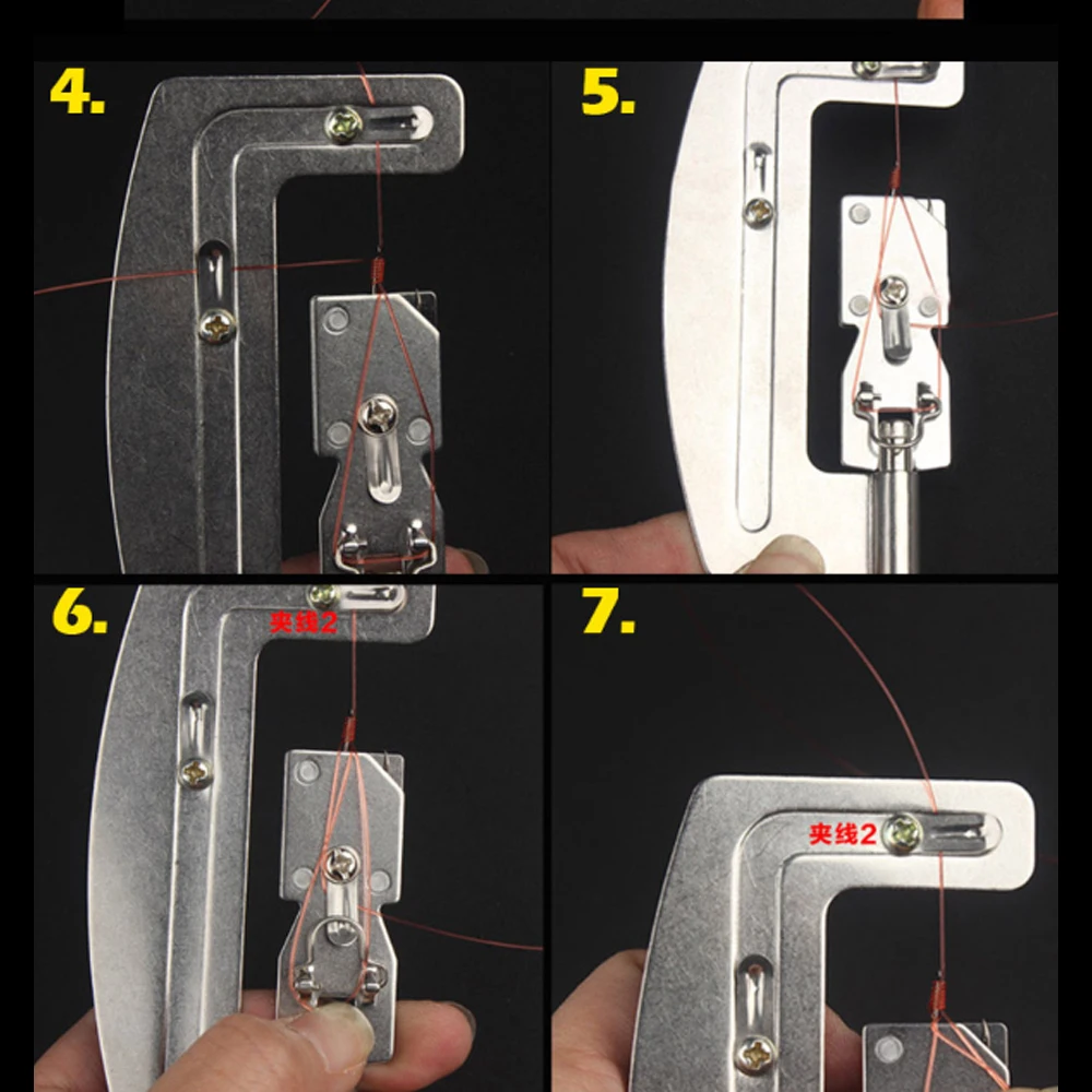 Vishaak Lijn Knotter Draagbare Semi-Automatische Visserij Haak Roestvrij Staal Snel Binden Tackle Dubbele Haken Vissen Accessoires