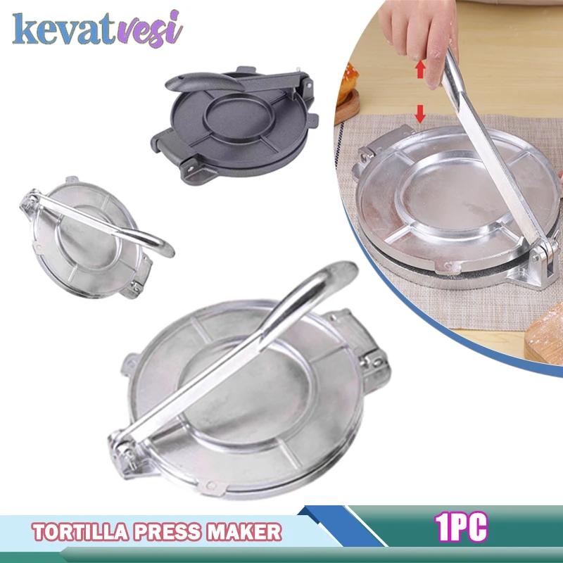 Manual Corn Tortilla Press Maker Aluminium Alloy Roti Maker with Long Handle for Kitchen Round Tortillero Pressing Tool