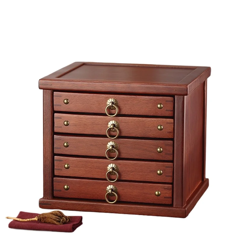 For  Solid Wood Tea Cake Box, Multi-layer Drawer Tea Box, Tea Storage Household StorageBox