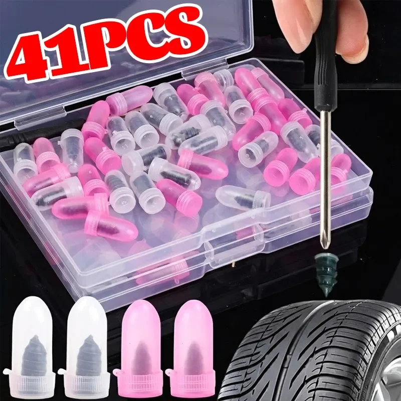 

21-41PCS Universal Vacuum Car Tyre Repair Rubber Nail Tire Repair Nail Rubber Screw Screw Tools In Tubeless Plug Accessories Kit