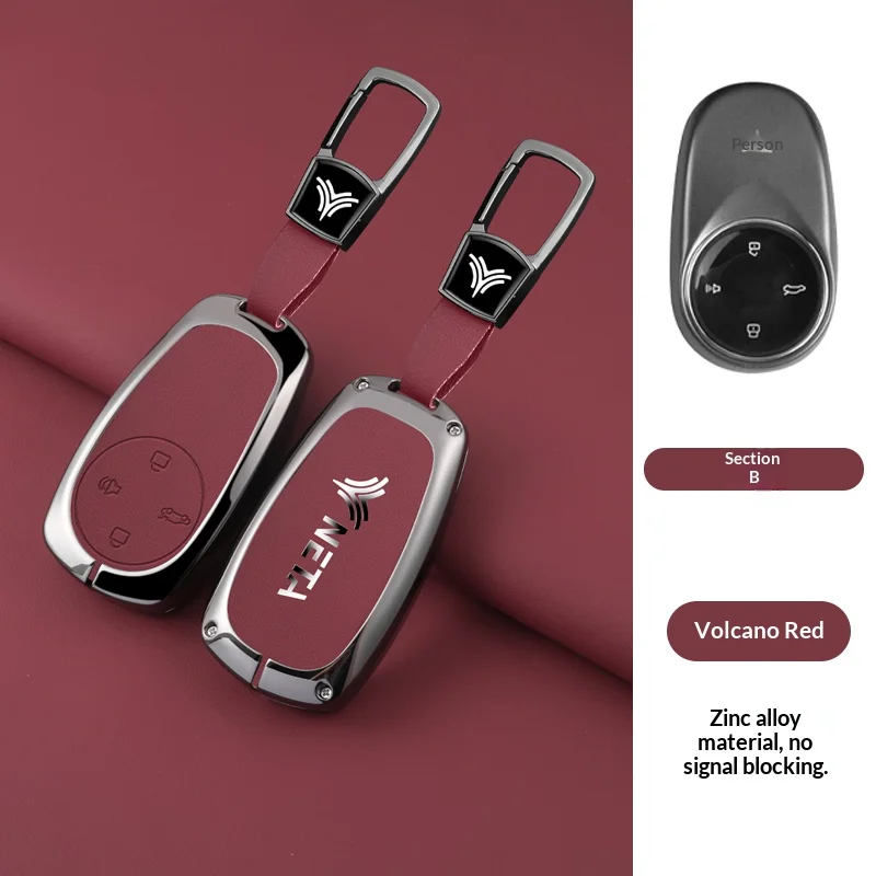 

Zinc Alloy Car Remote Key Case Cover Shell For NETA V Nezha U Nezha NO1 NETA V Keyless Protector Keychain Auto Accessories